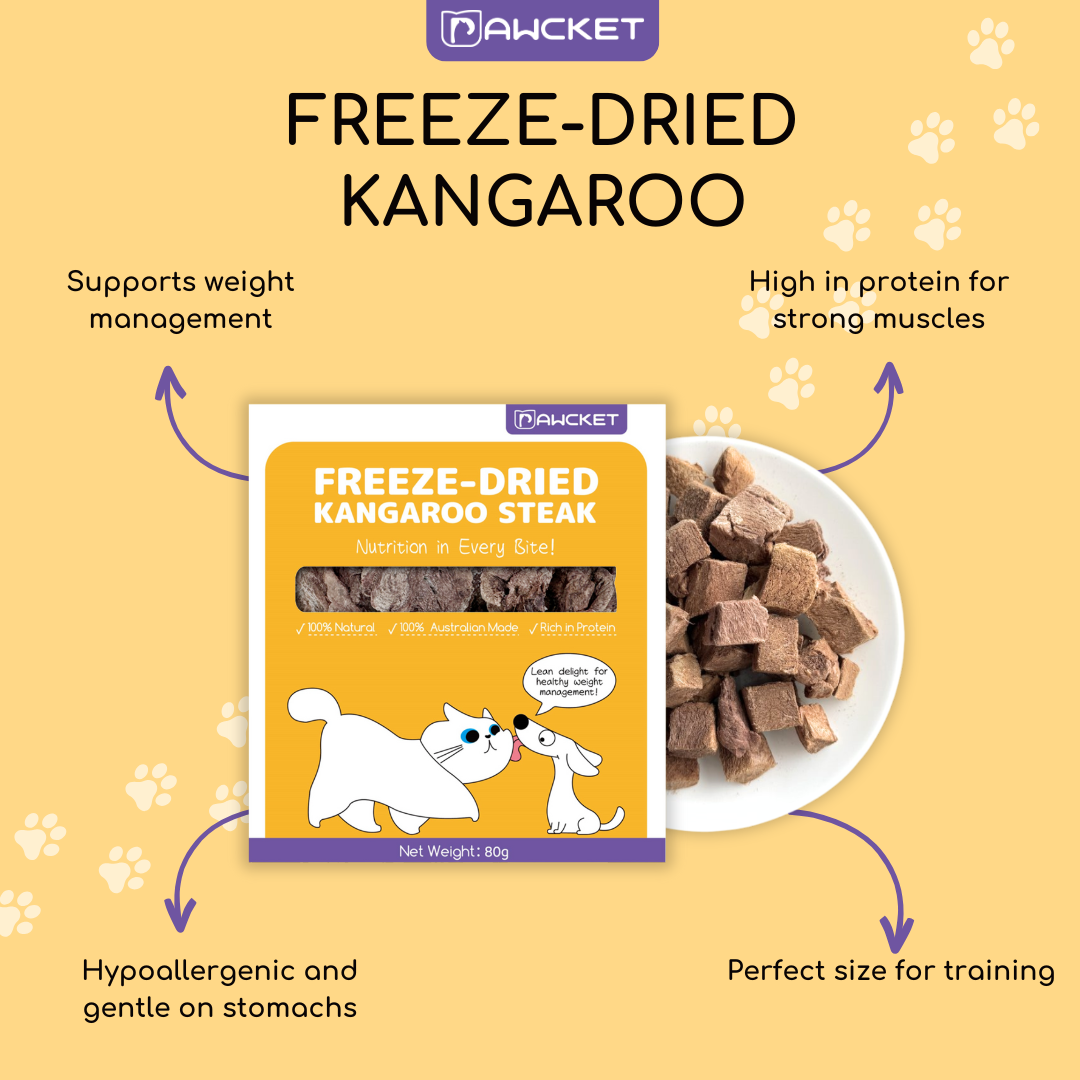 Pawcket Freeze-Dried Kangaroo - Raw Cat & Dog Treats