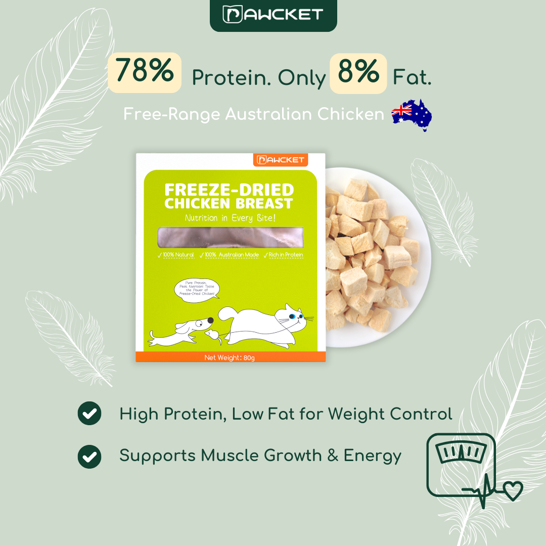 Pawcket Freeze-Dried Free Range Chicken Breast - Raw Cat & Dog Treats