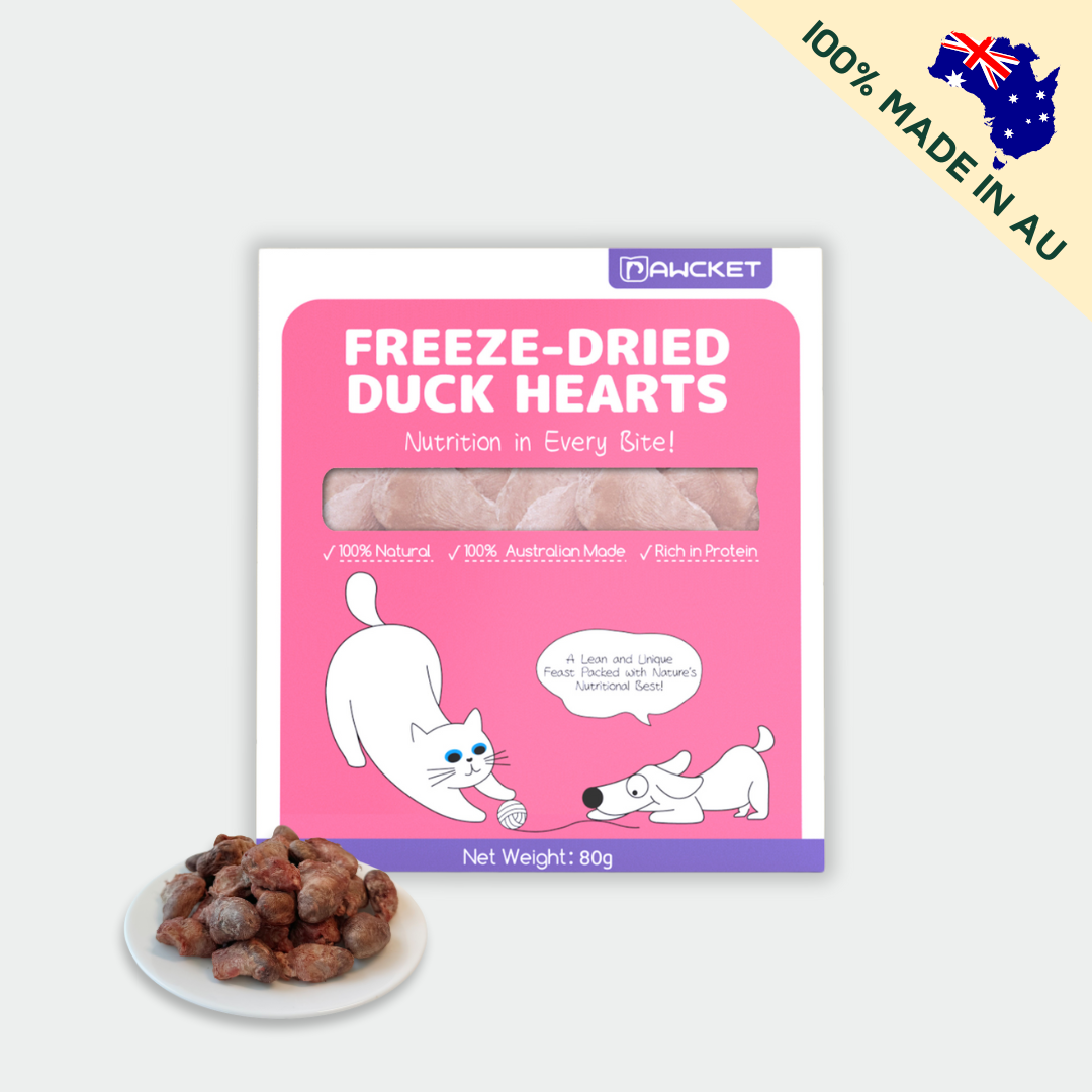Pawcket Freeze-Dried Duck Heart - Raw Cat & Dog Treats