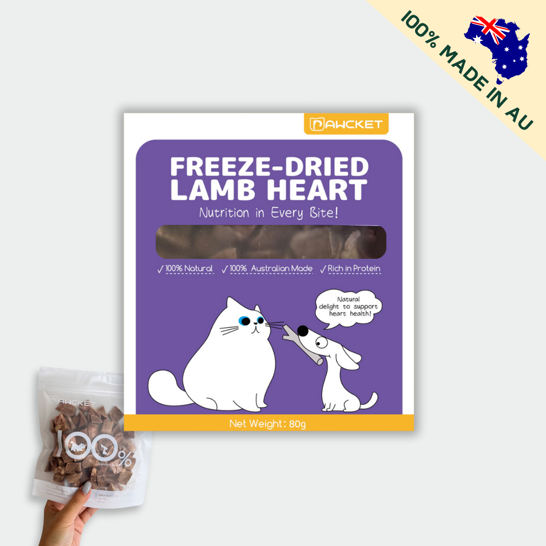 Pawcket Freeze-Dried Lamb Heart - Raw Cat & Dog Treats
