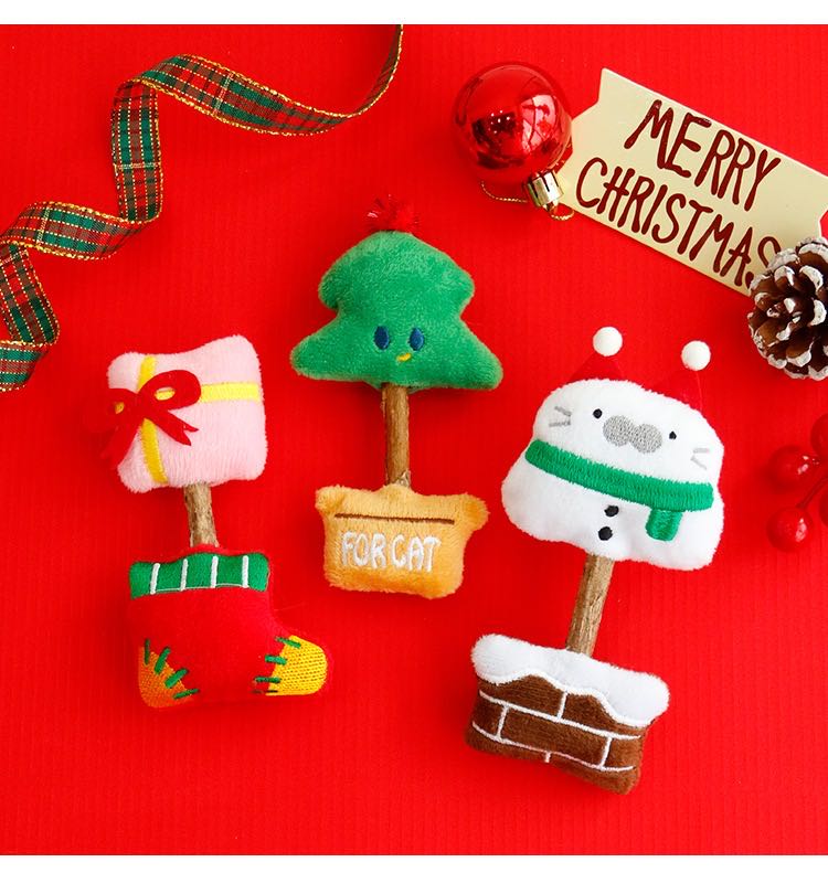 Christmas Catnip Silvervine Cat Toy - Festive Dental Chew Toy for Cats