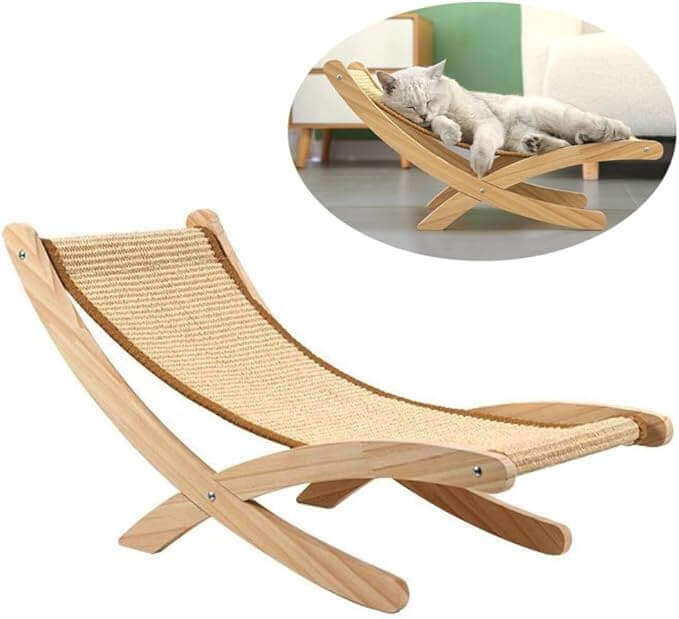 2 in 1 Cat Lounge Chair Cat Scratching Board - Portable Resting Bed for Cats