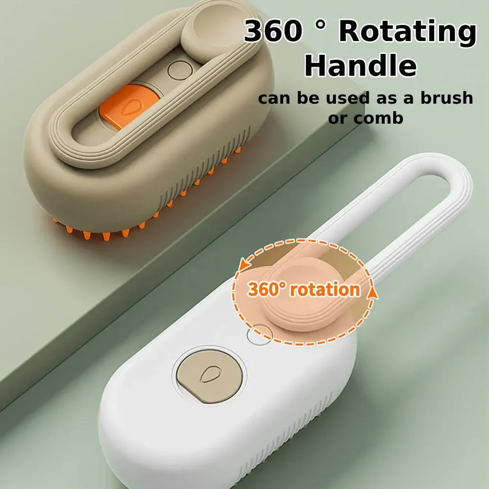 Steamy Pet Brush for Dogs and Cats - Electric Spray Handle Massage Brush