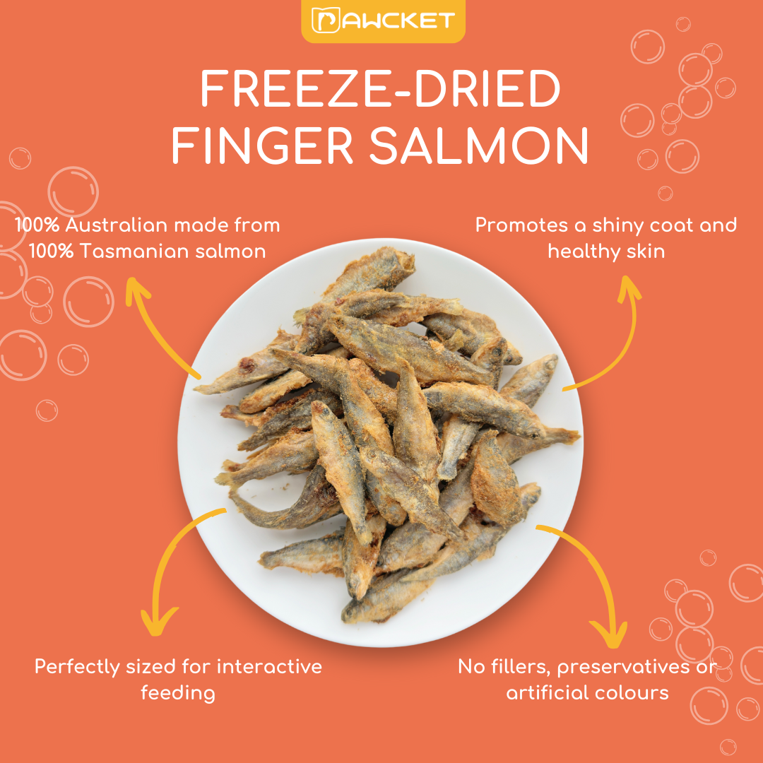 Pawcket Freeze-Dried Finger Salmon - Raw Cat & Dog Treats