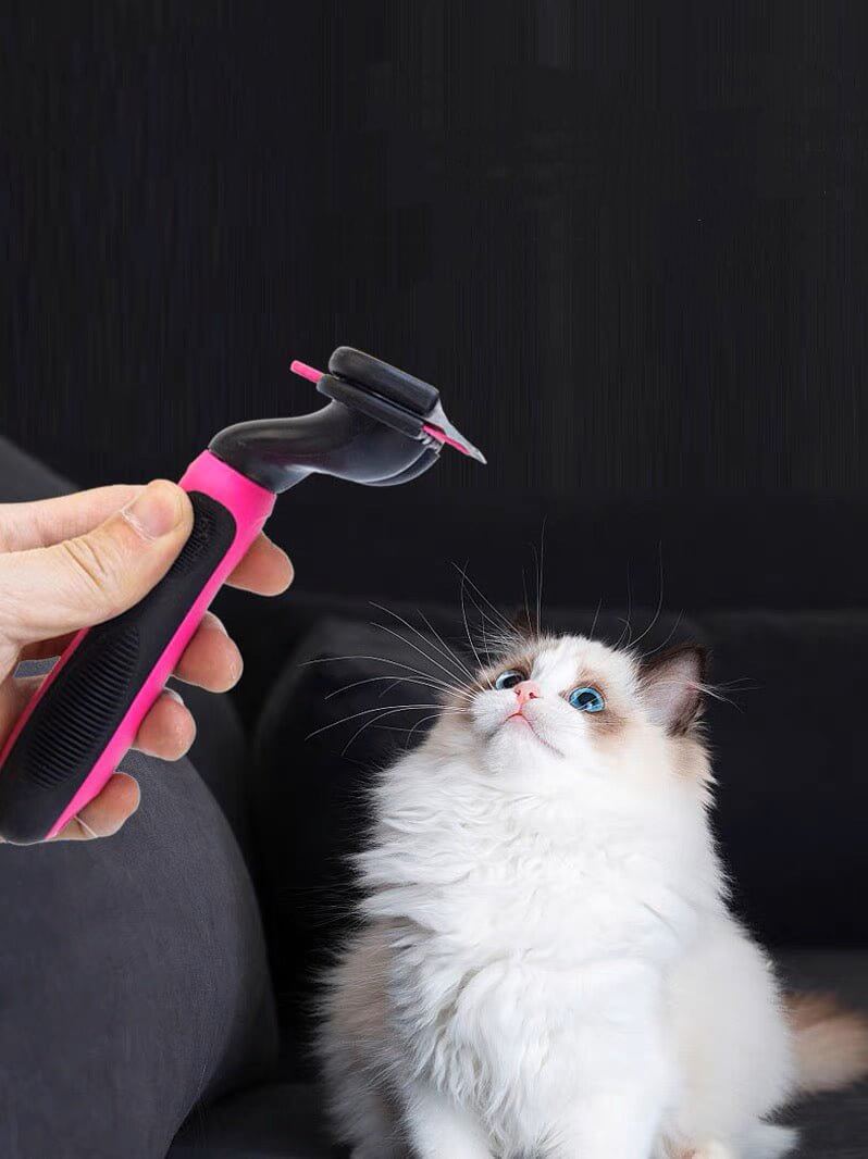 Automatic Pet Hair Removal Knife Comb Medium Size - Happy 4 Paws