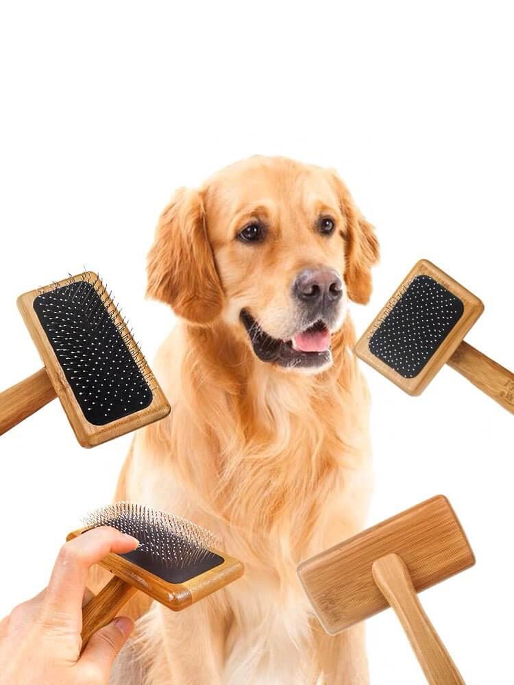 Pet Wooden Hair Comb Massage Brush for Dogs - Happy 4 Paws