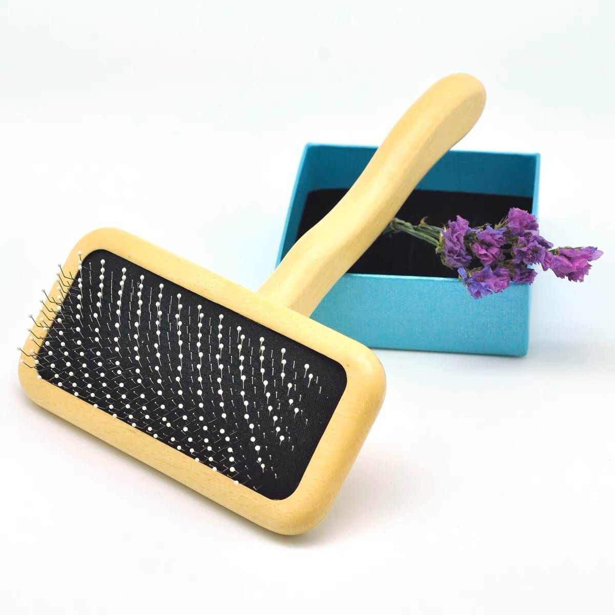 Pet Wooden Hair Comb Massage Brush for Dogs - Happy 4 Paws