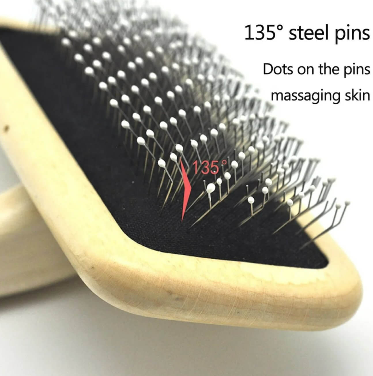 Pet Wooden Hair Comb Massage Brush for Dogs - Happy 4 Paws