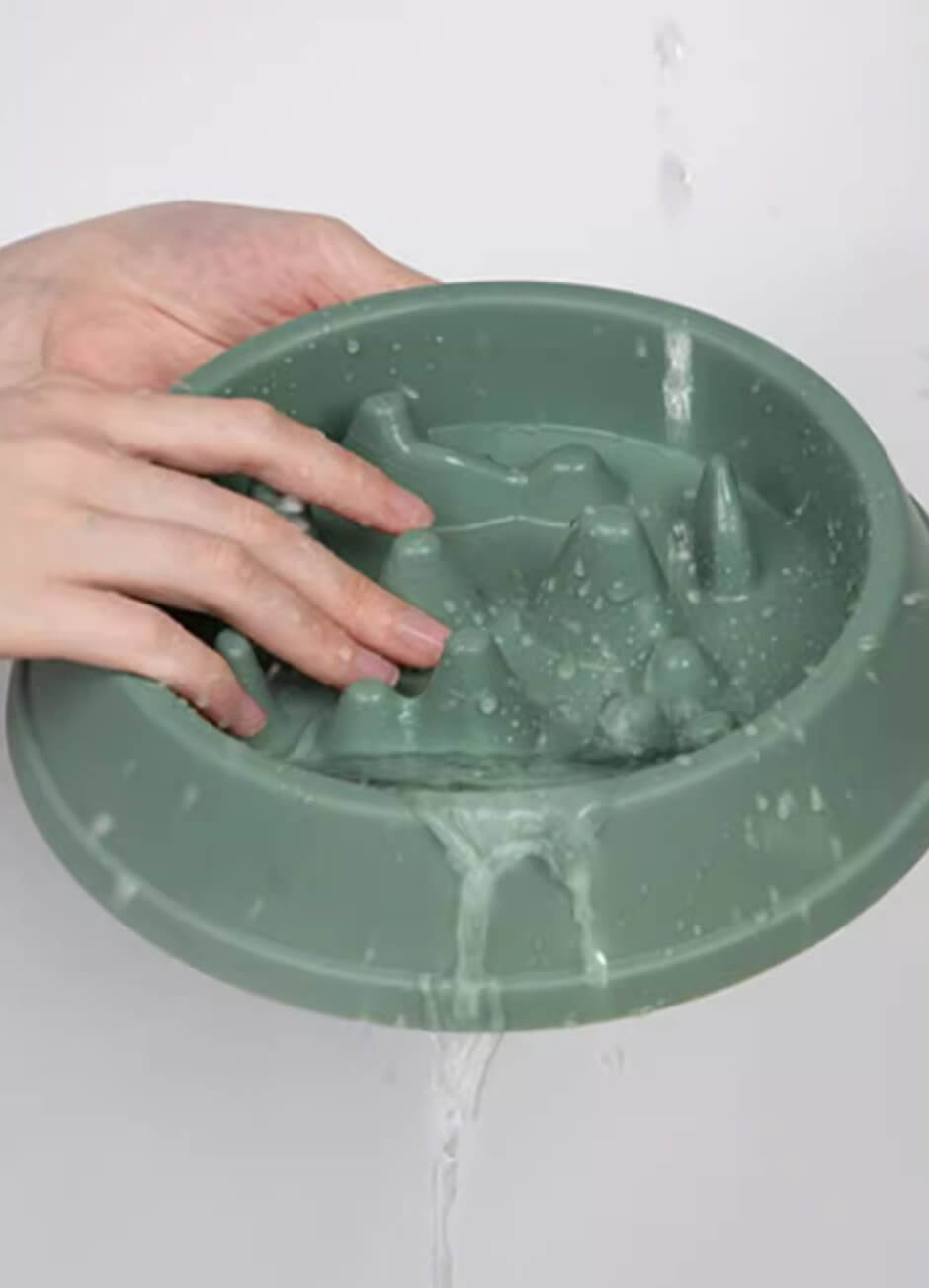 Slow Feeder Dog Food Bowl Interactive Puzzle Pan - Happy 4 Paws