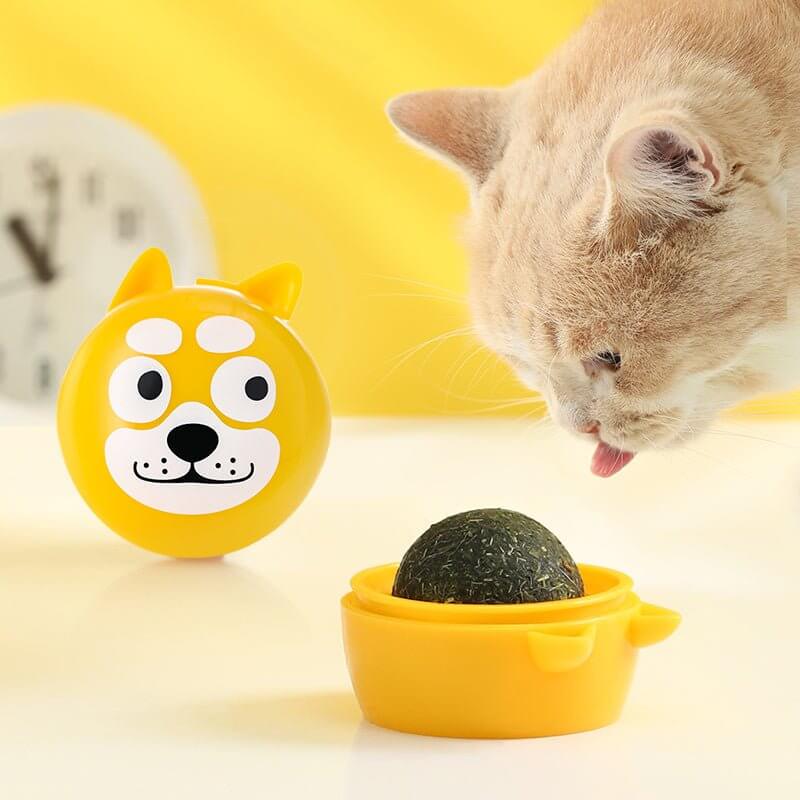 2 pcs Cartoon Catnip Balls, Teeth Cleaning Cat Toys Catmint - Happy 4 Paws