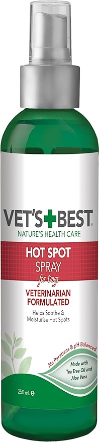 Vet's Best Hot Spot Spray for Dogs - Fast-Acting Itch Relief for Skin Irritation