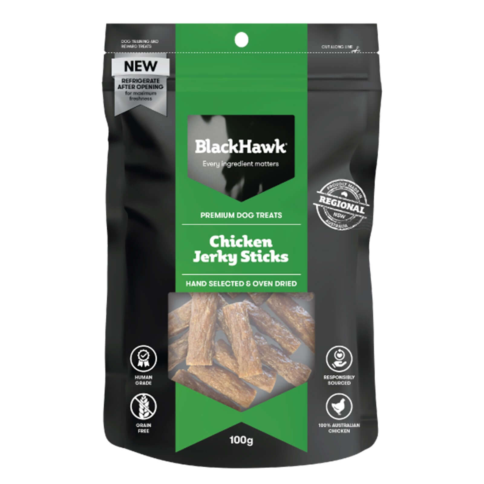 Black Hawk Chicken Jerky Sticks Dog Treats - 100g