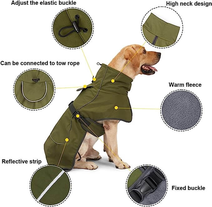 Dog Winter Vest Fleece Coat For Medium Large Size Dog - Happy 4 Paws