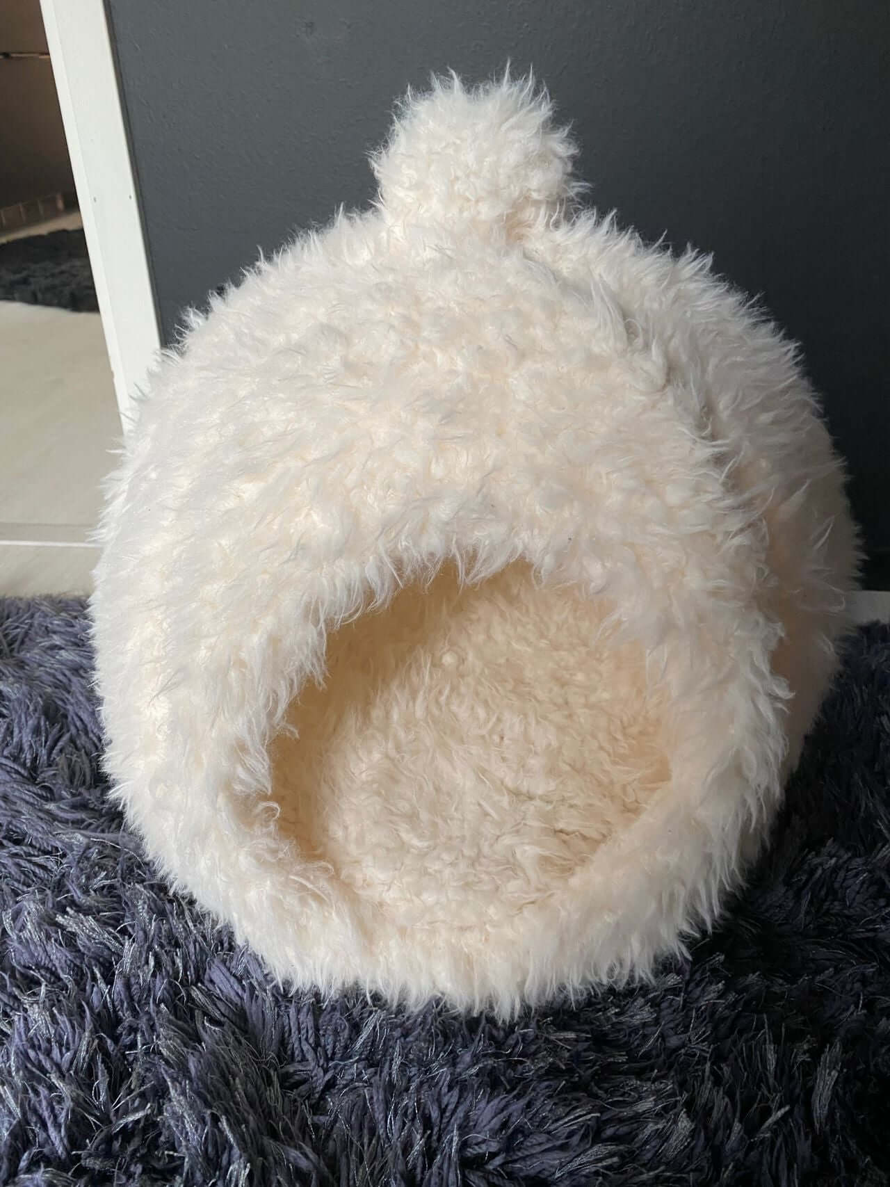 Washable Cat Dog Bed - Cozy Creme Pet Tent