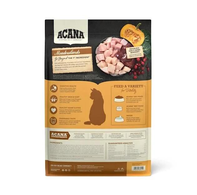 Acana Meadowlands Dry Cat Food - 1.8kg - Happy 4 Paws