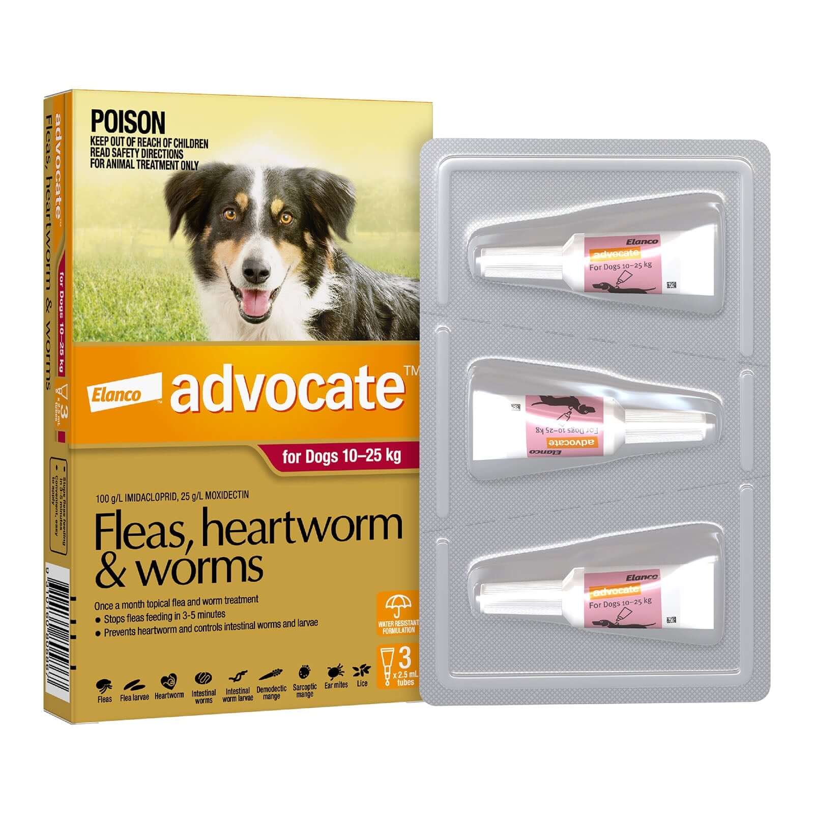 Advocate Dog Large 10 - 25kg Red - 3pk - Happy 4 Paws