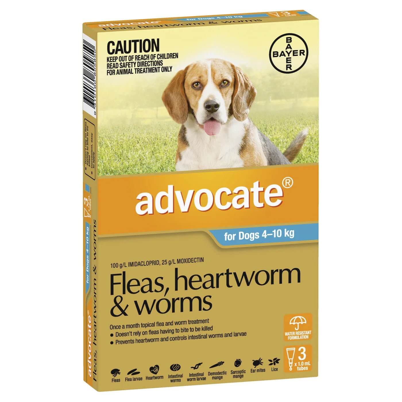 Advocate Dog Medium 4 - 10kg Aqua - 3pk - Happy 4 Paws