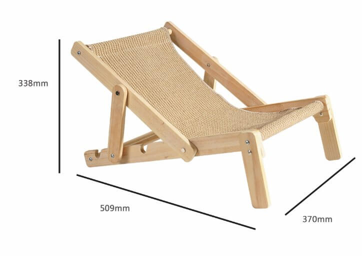 Cat Hammock Bed Modern Lounge Chair Wooden Sisal Durable for Cat under20kg - Happy 4 Paws