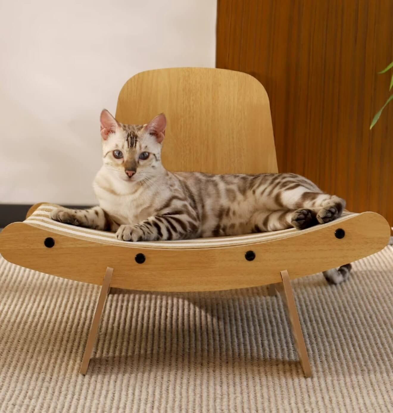 Cat Modern Chair Cat Lounge Corrugated Paper Scratcher - Happy 4 Paws