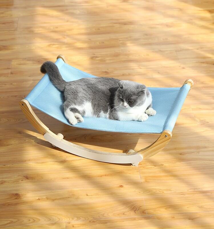 Cat Rocking Chair Pet Hammock Portable Elevated Bed for Cat Small Dogs - Happy 4 Paws