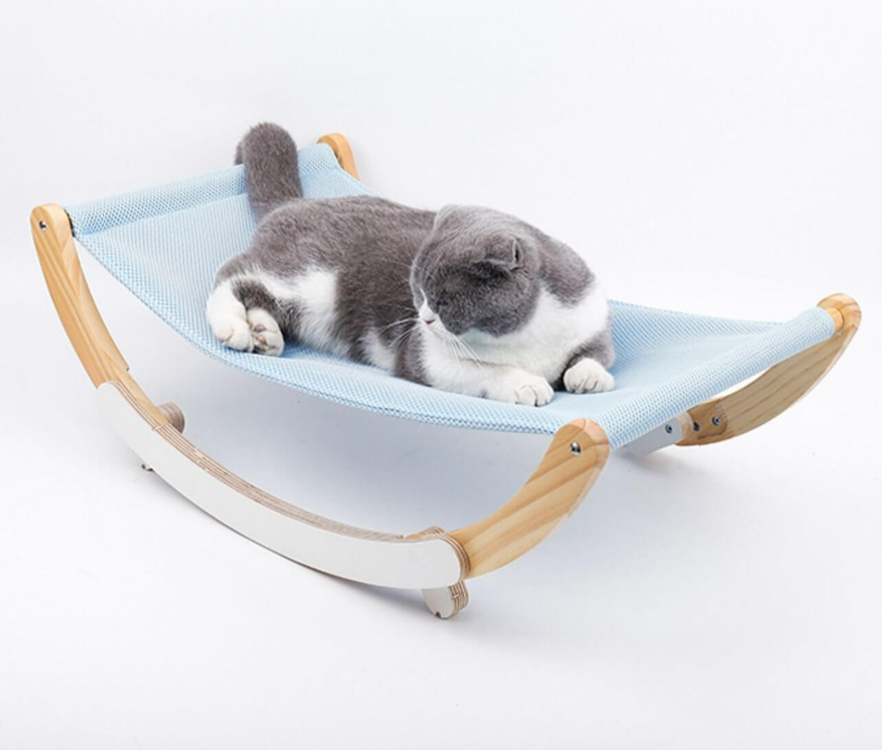 Cat Rocking Chair Pet Hammock Portable Elevated Bed for Cat Small Dogs - Happy 4 Paws