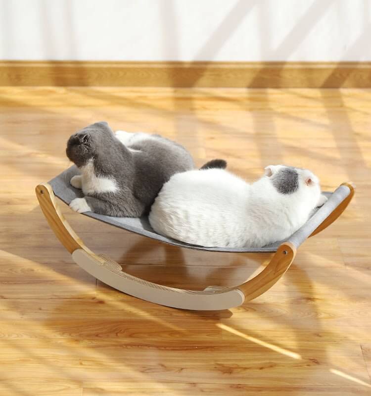 Cat Rocking Chair Pet Hammock Portable Elevated Bed for Cat Small Dogs - Happy 4 Paws