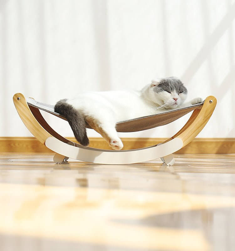 Cat Rocking Chair Pet Hammock Portable Elevated Bed for Cat Small Dogs - Happy 4 Paws