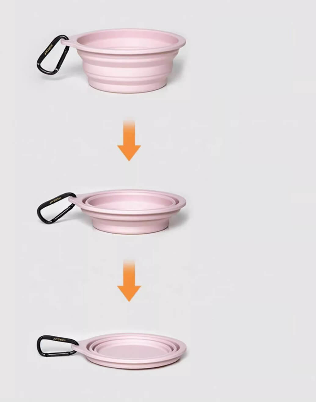 Collapsible Skid Pet Water Food Bowl with Carabiner for Dogs Cats 600ml - Happy 4 Paws