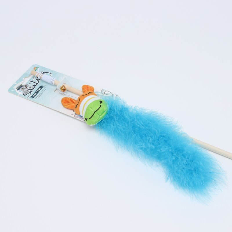 Colourful Cat Teaser Wand Toy with Bells - Happy 4 Paws