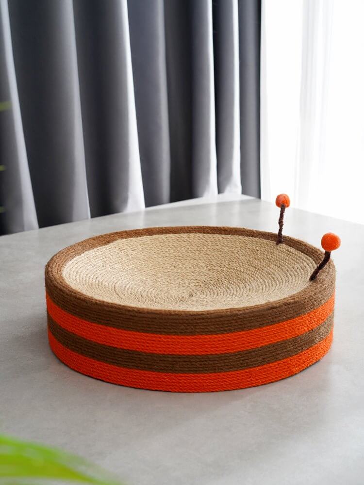 Cute Bee Cat Scratcher Cat Pad Scratching Sisal Bowl Bed - Happy 4 Paws