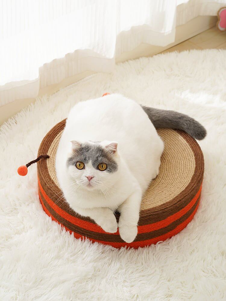 Cute Bee Cat Scratcher Cat Pad Scratching Sisal Bowl Bed - Happy 4 Paws