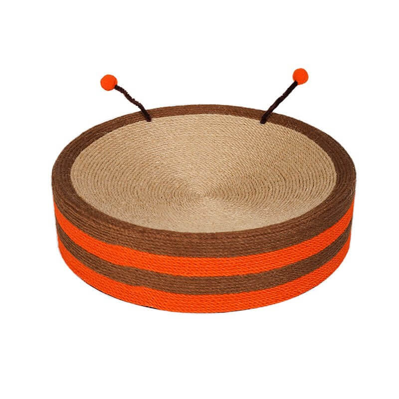 Cute Bee Cat Scratcher Cat Pad Scratching Sisal Bowl Bed - Happy 4 Paws