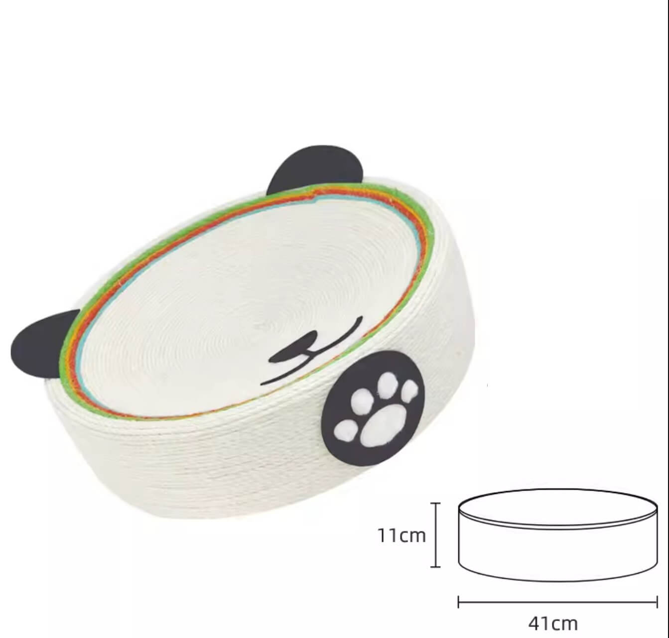 Cute Panda Cat Scratcher Cat Pad Scratching Sisal Bowl Bed - Happy 4 Paws