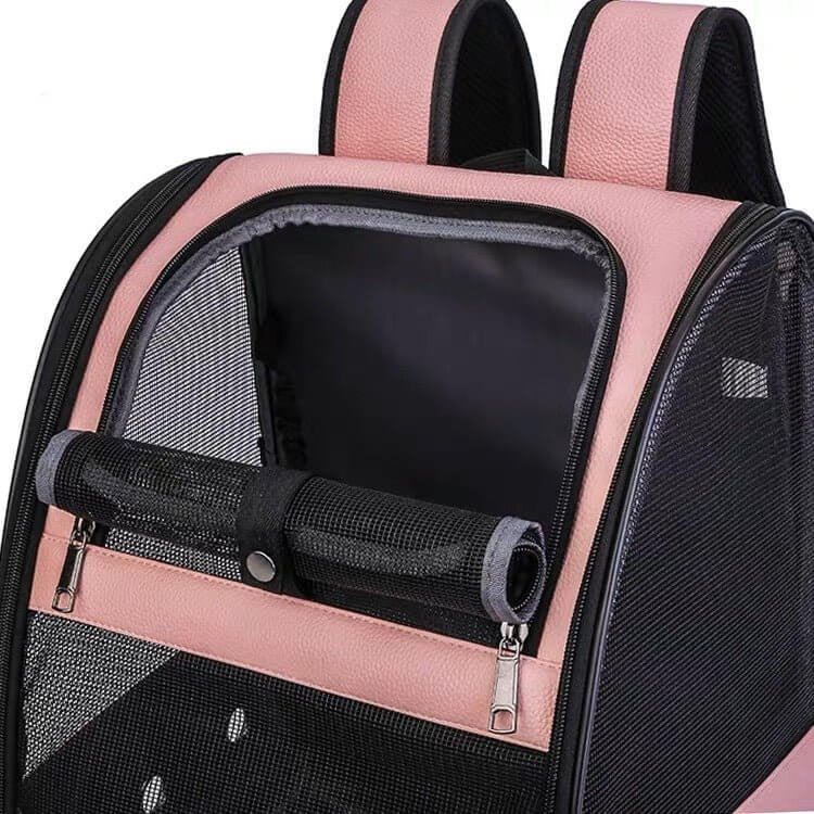 Dog Cat Pet Carrier Backpack Breathable Travel Bag Large - Happy 4 Paws