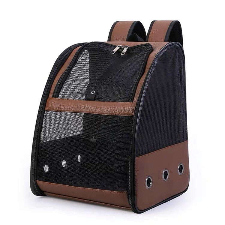 Dog Cat Pet Carrier Backpack Breathable Travel Bag Large - Happy 4 Paws