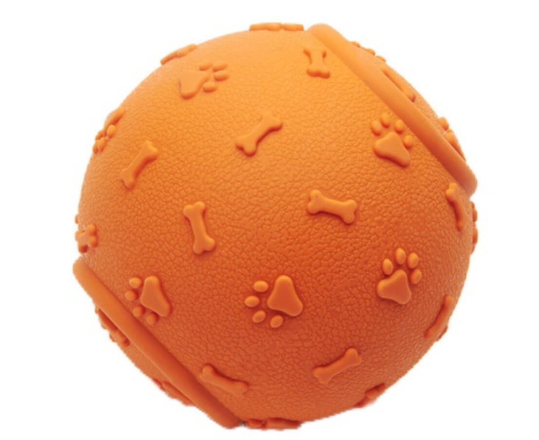 Dog Chew Toy Footprint Bone Design Sound Training Ball - Happy 4 Paws