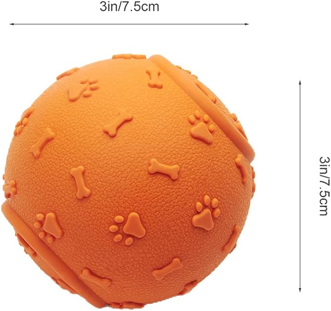 Dog Chew Toy Footprint Bone Design Sound Training Ball - Happy 4 Paws