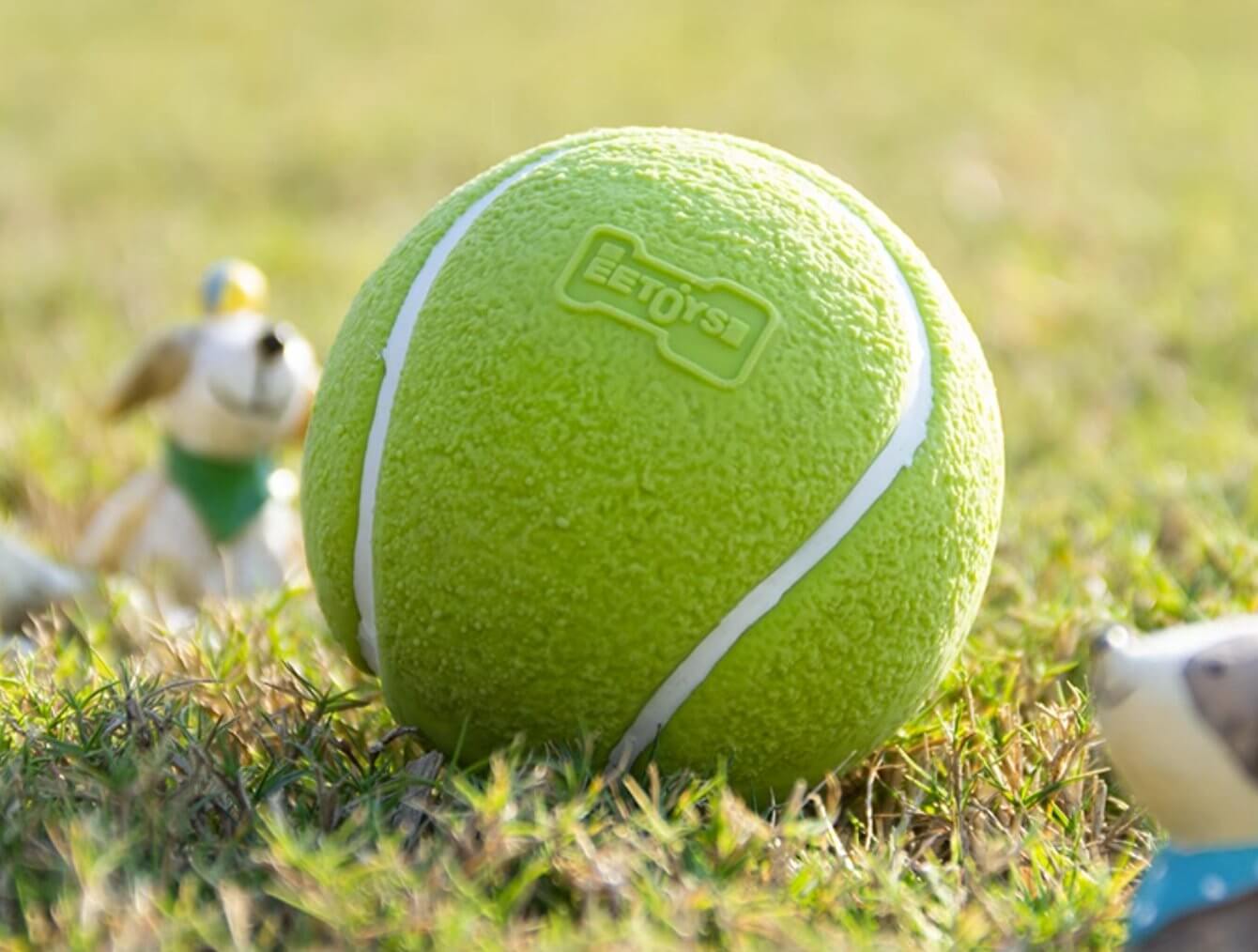 Dog Chew Toy Green Tennis Sound Training Ball - Happy 4 Paws