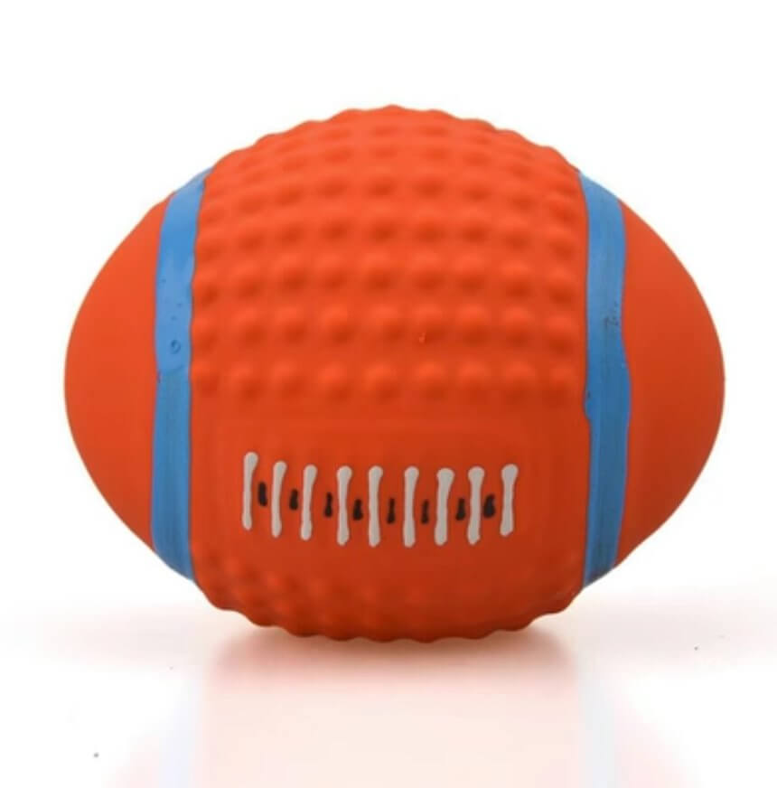 Dog Chew Toy Rugby Sound Training Ball - Happy 4 Paws