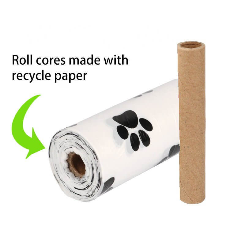 Dog Paw Pattern Eco - Friendly Leak Proof Dog Poop Bags with Dispenser - Happy 4 Paws