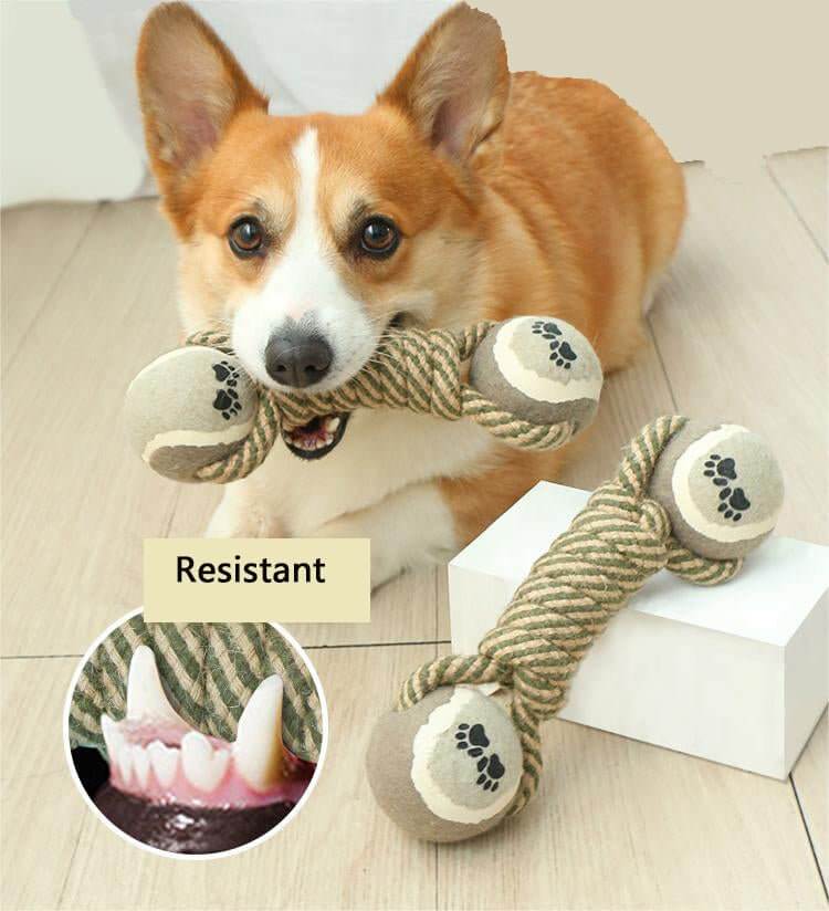 Dog Rope Chew Toy For Interactive Tug of War Fun - Happy 4 Paws