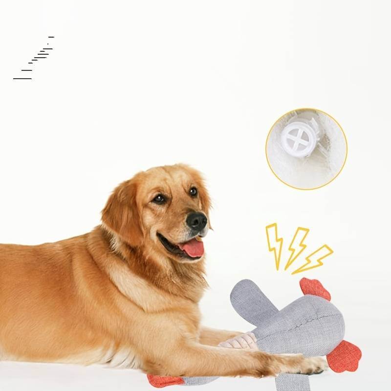 Dog Squeaky Toy Linen Wild Goose Design Chew Toy for Small Medium Dogs - Happy 4 Paws