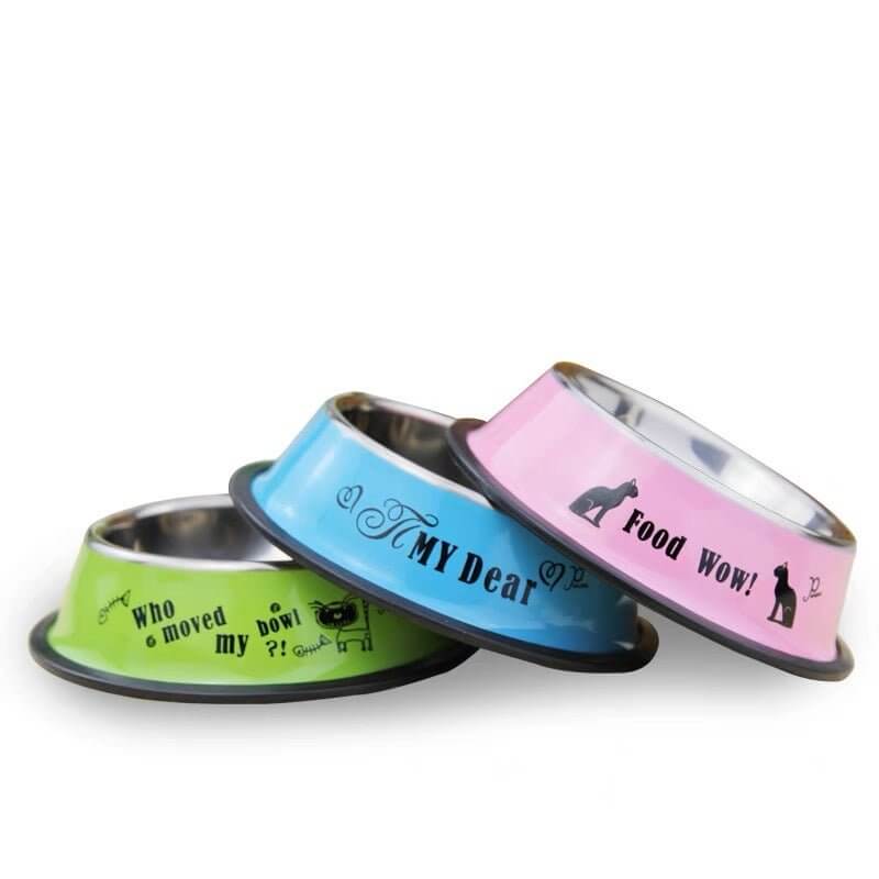 Dog Steel Food Bowl Random Color - Happy 4 Paws