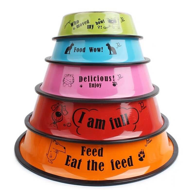 Dog Steel Food Bowl Random Color - Happy 4 Paws