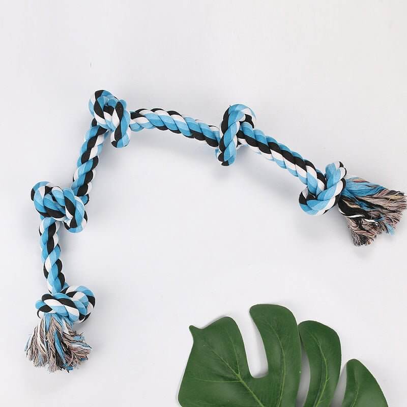 Dog Woven Rope Chew Toy Tug Toys for Medium Large Dogs 2Colors - Happy 4 Paws