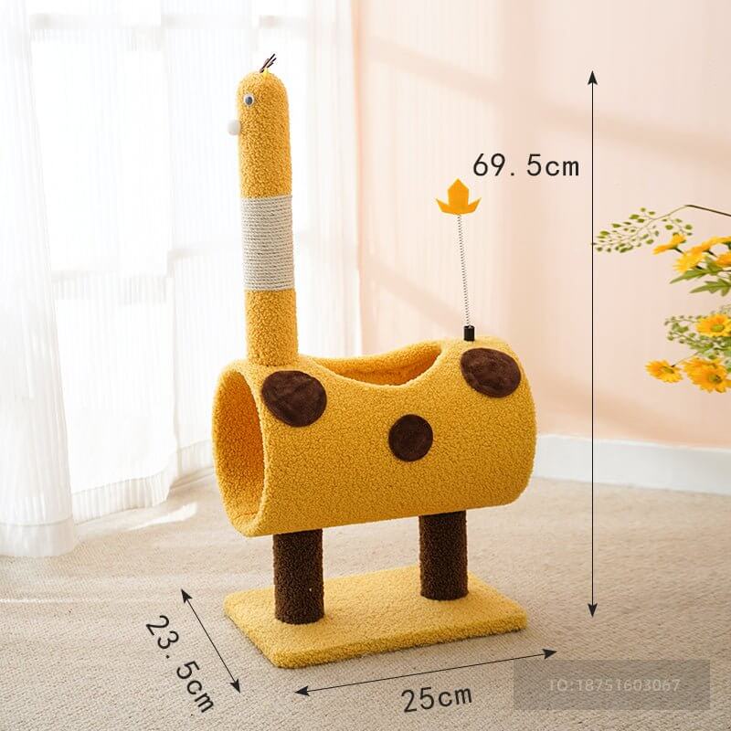 Durable and Steady Little Yellow Deer Cat Scratcher Tree - Happy 4 Paws