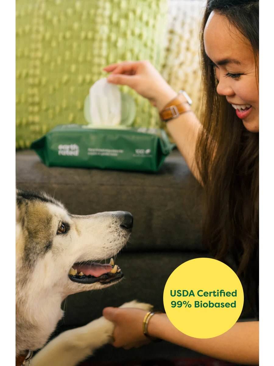 Earth Rated 100 Dog Wipes - Unscented - Happy 4 Paws