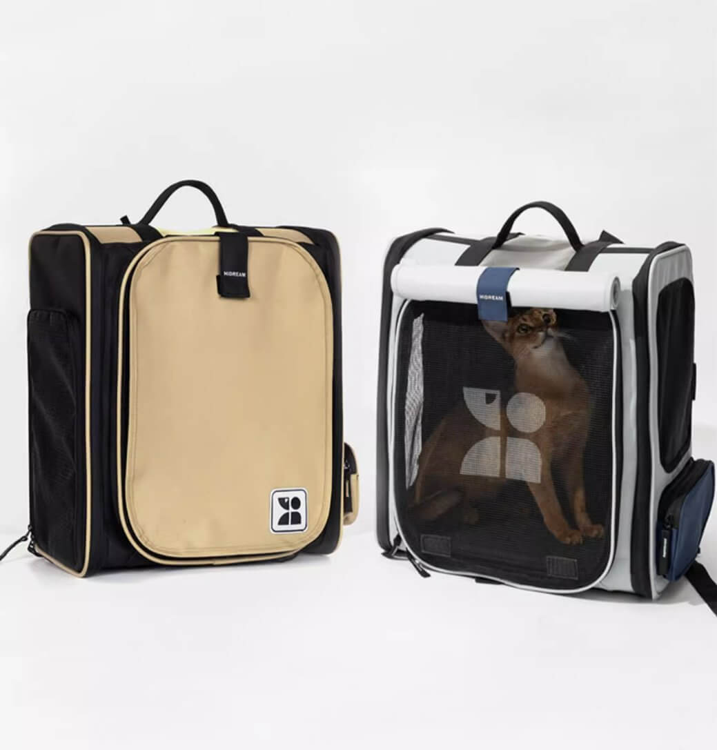 Expandable Multifunctional Pet Backpack Ventilated Design Pet Carrier Collapsible Container Cat Bag - Happy 4 Paws