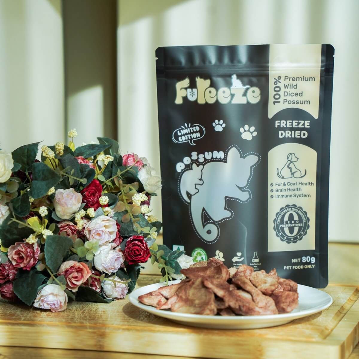 Freeze Dried Diced Possum By Fureeze™80g - Happy 4 Paws