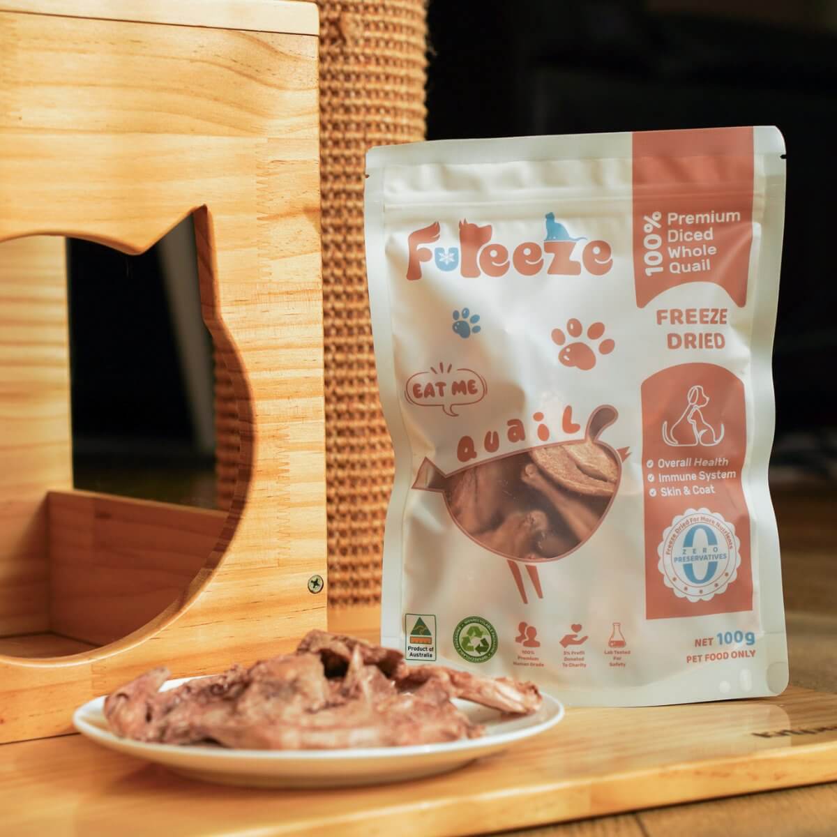 Freeze Dried Quail By Fureeze™100g - Happy 4 Paws